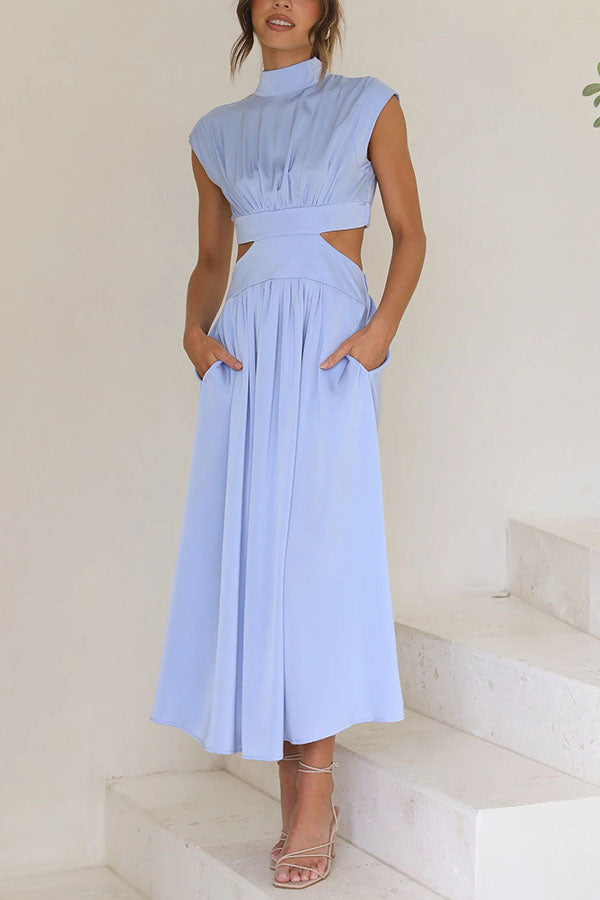 Quincy | Midi Dress with Cut-Outs and Pockets