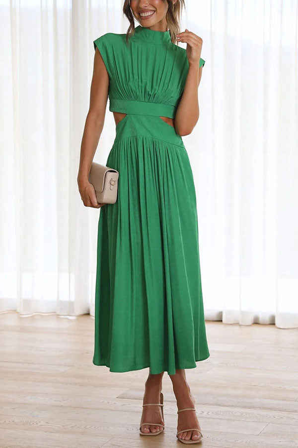 Quincy | Midi Dress with Cut-Outs and Pockets