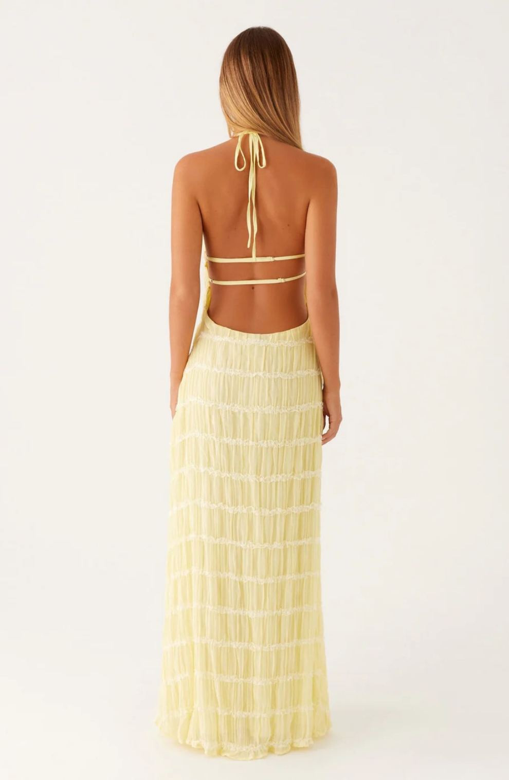 Caroline | Textured Halterneck Maxi Dress
