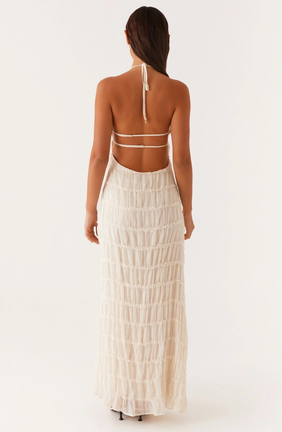 Caroline | Textured Halterneck Maxi Dress