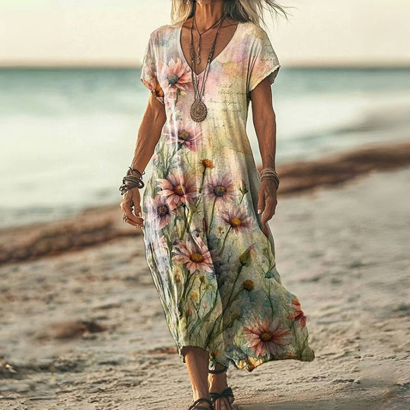 Freja™ – Vintageklänning med blomtryck