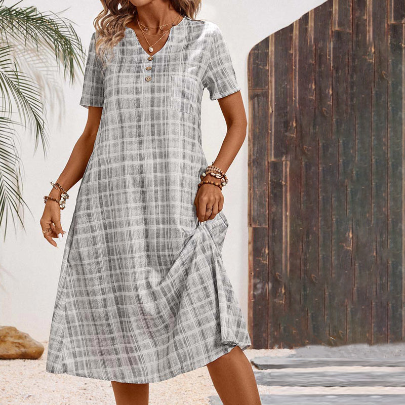 Lässiges Gestreiftes Kleid