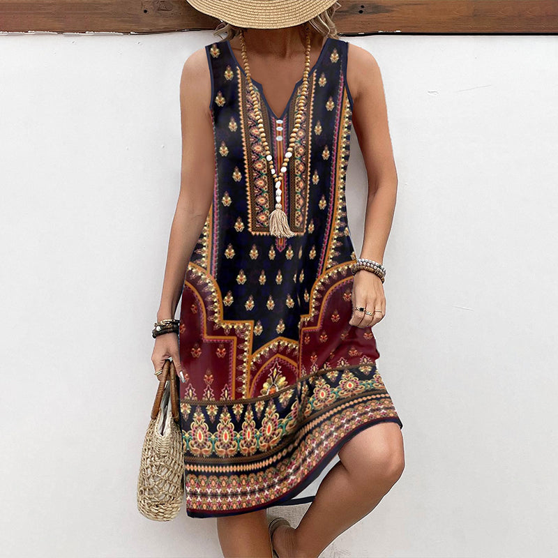 Vintage-Kleid Mit Ethno-Print