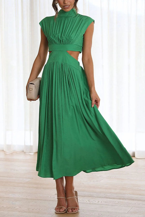 Quincy | Midi Dress with Cut-Outs and Pockets
