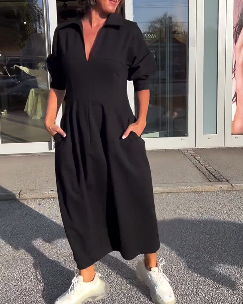 "Karolin | Bekväm Lång Klänning" can be rewritten as "Karolin | Komfortabel Lång Klänning".