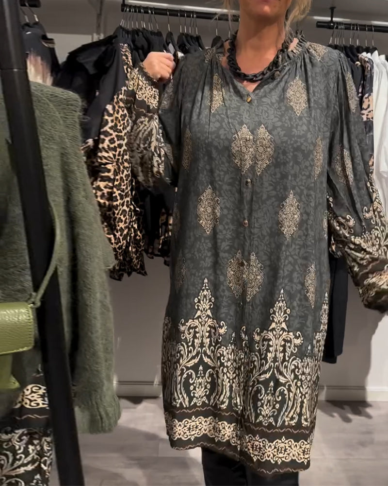 Ilse | Vintage-inspirerad klänning med knappdetaljer