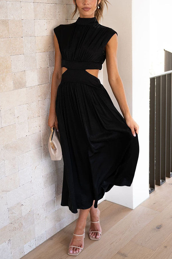 Quincy | Midi Dress with Cut-Outs and Pockets