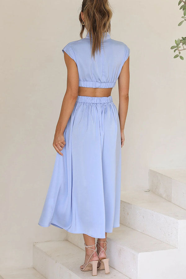 Quincy | Midi Dress with Cut-Outs and Pockets