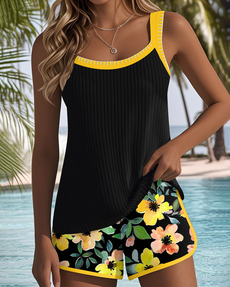 Tankini Strandbyxor Tvådelad