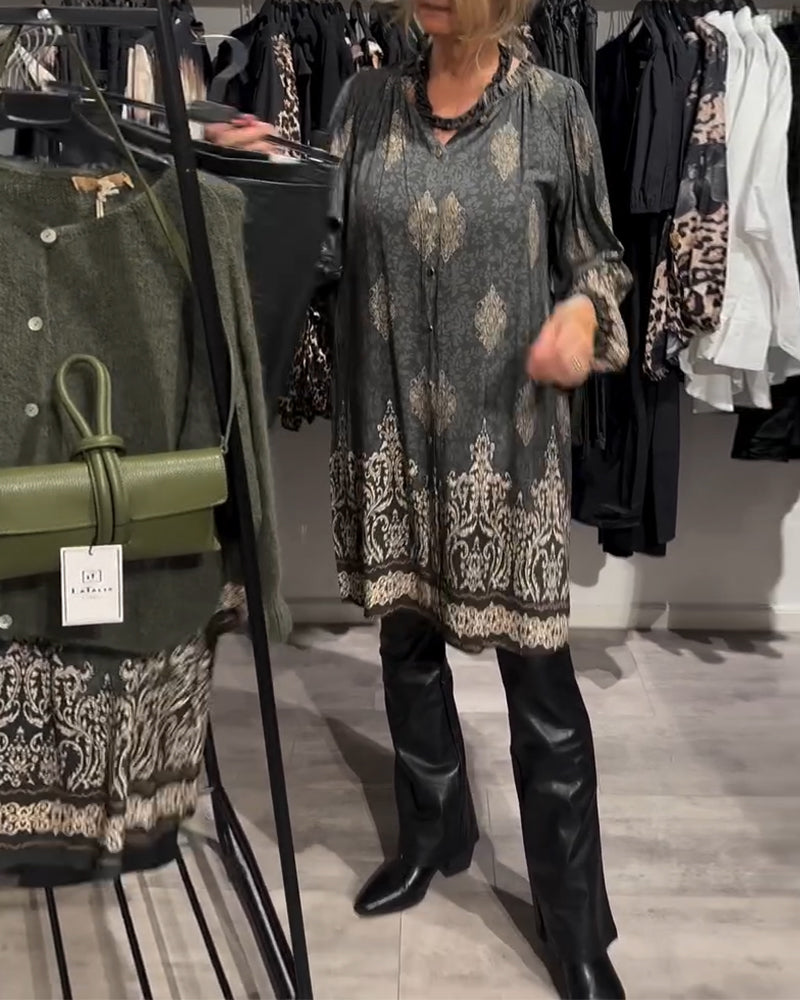 Ilse | Vintage-inspirerad klänning med knappdetaljer