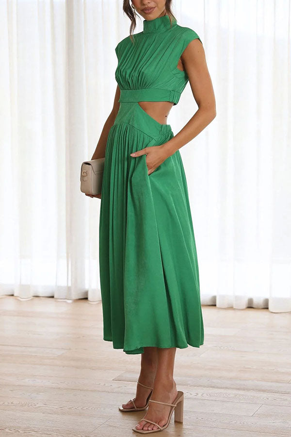 Quincy | Midi Dress with Cut-Outs and Pockets