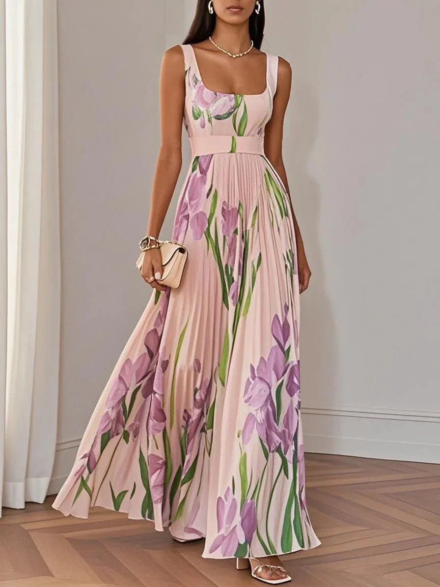 Liviana | Falten Maxi-Kleid