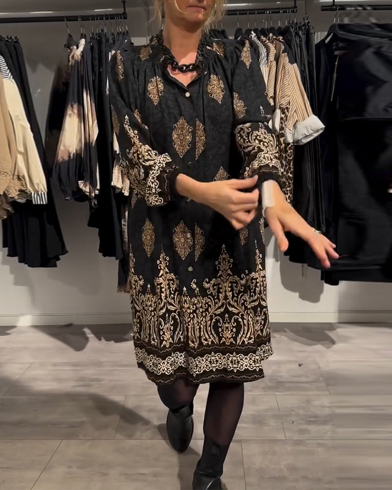 Ilse | Vintage-inspirerad klänning med knappdetaljer