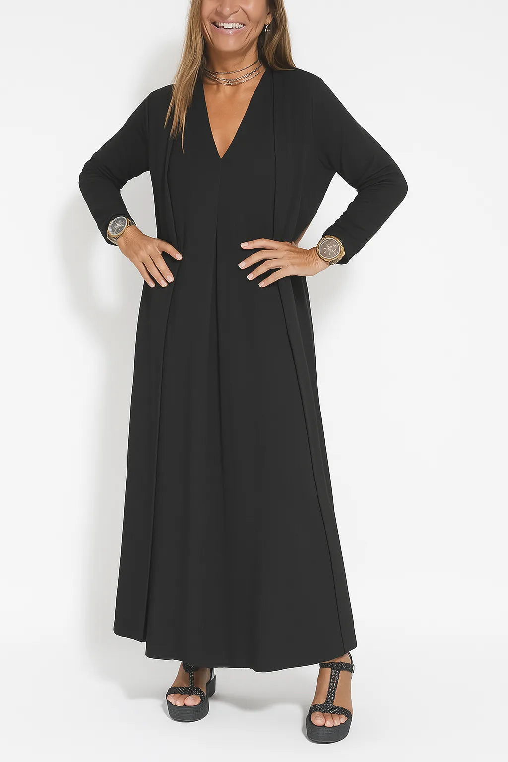 Carmela | Elegant lång klänning med matchande kofta
