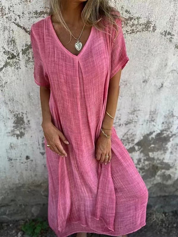 Amber | Chic V-Neck Midi Dress