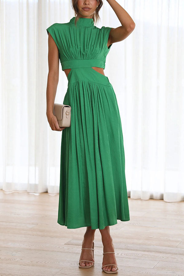 Quincy | Midi Dress with Cut-Outs and Pockets