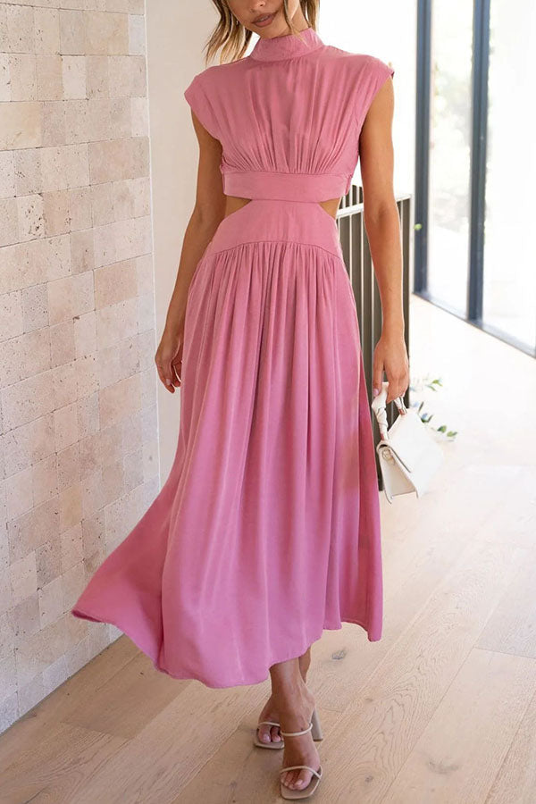 Quincy | Midi Dress with Cut-Outs and Pockets