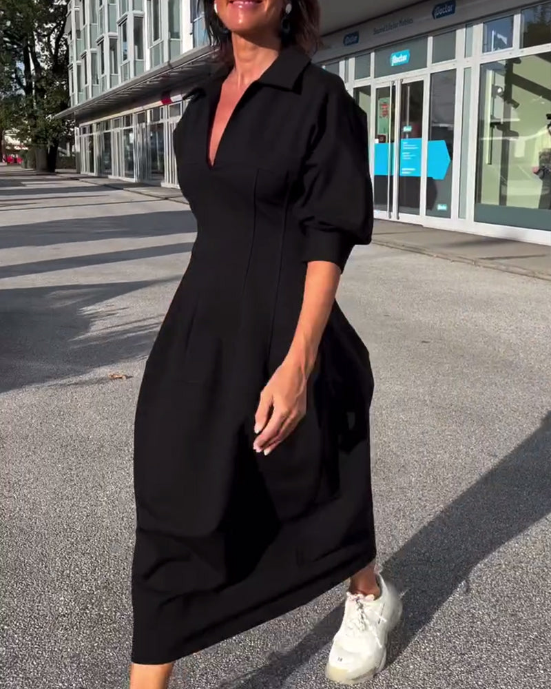 "Karolin | Bekväm Lång Klänning" can be rewritten as "Karolin | Komfortabel Lång Klänning".