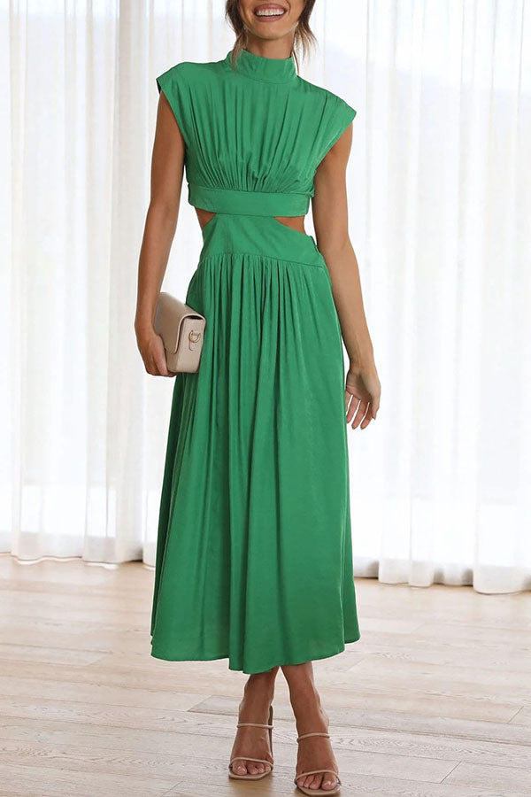 Quincy | Midi Dress with Cut-Outs and Pockets
