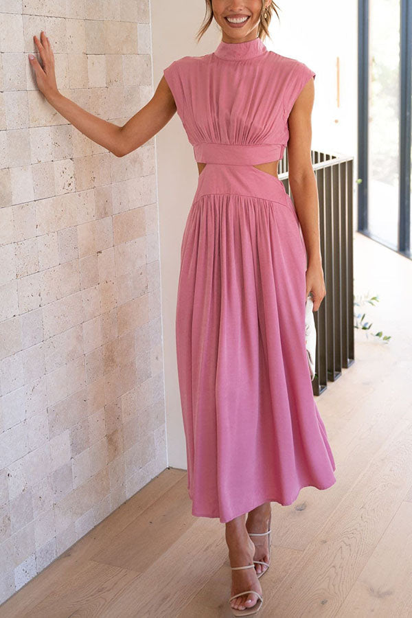 Quincy | Midi Dress with Cut-Outs and Pockets