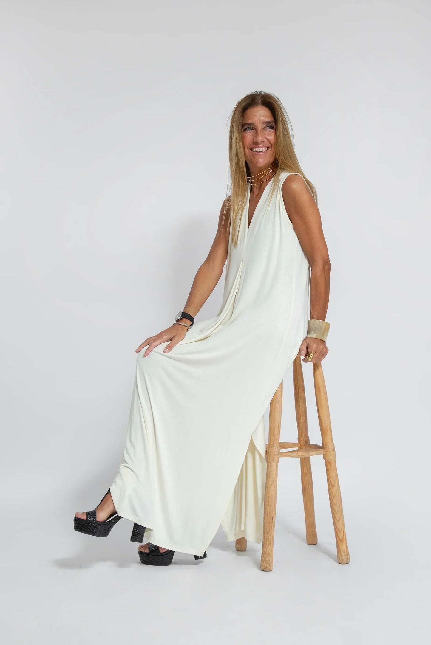Carmela | Elegant lång klänning med matchande kofta