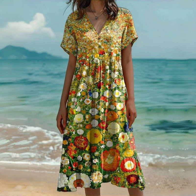 Maya™ – Vintageklänning med blomtryck