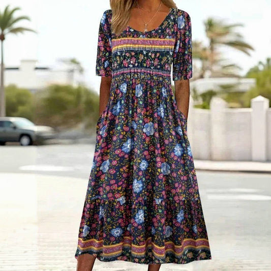 Isabella™ – Vintageklänning med blomtryck