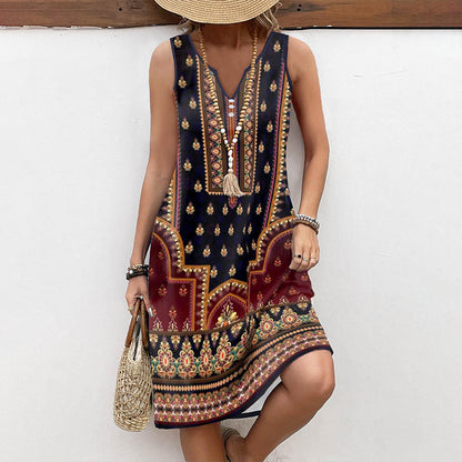 Vintage-Kleid Mit Ethno-Print