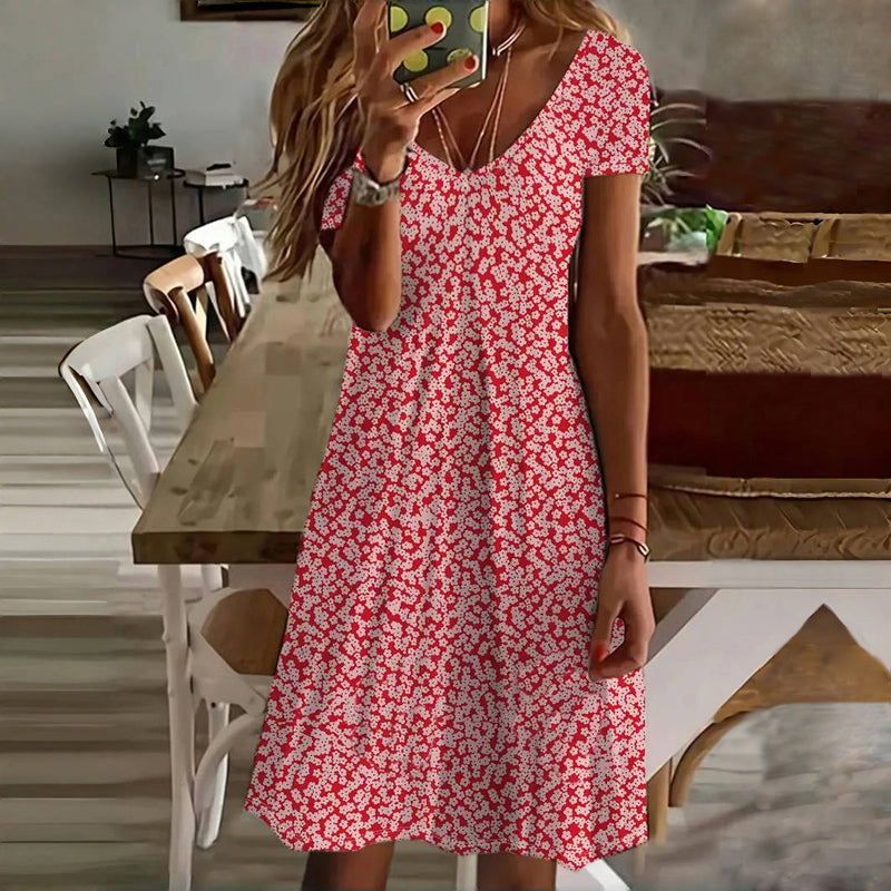 Lässiges Kleid Mit Blumendruck