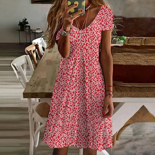 Lässiges Kleid Mit Blumendruck