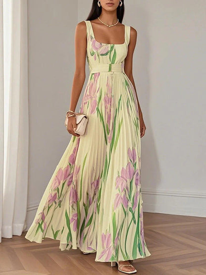 Liviana | Falten Maxi-Kleid