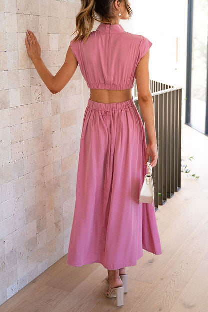 Quincy | Midi Dress with Cut-Outs and Pockets