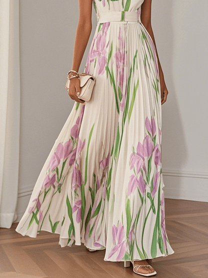 Liviana | Falten Maxi-Kleid