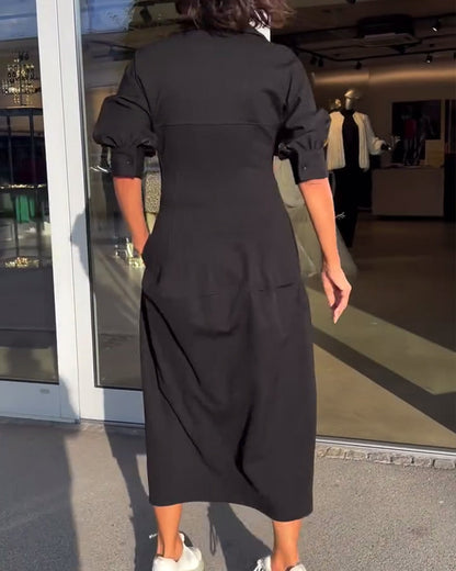 "Karolin | Bekväm Lång Klänning" can be rewritten as "Karolin | Komfortabel Lång Klänning".