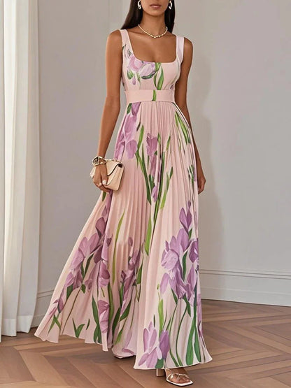 Liviana | Falten Maxi-Kleid