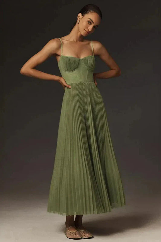 Isabella | Plissé Tulle Midi Skirt