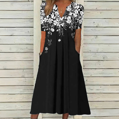 Vintage-Kleid Mit Blumendruck