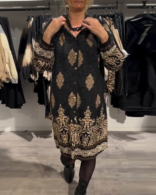 Ilse | Vintage-inspirerad klänning med knappdetaljer
