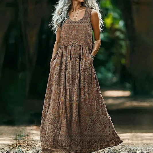 Vintage-Kleid Mit Ethno-Print