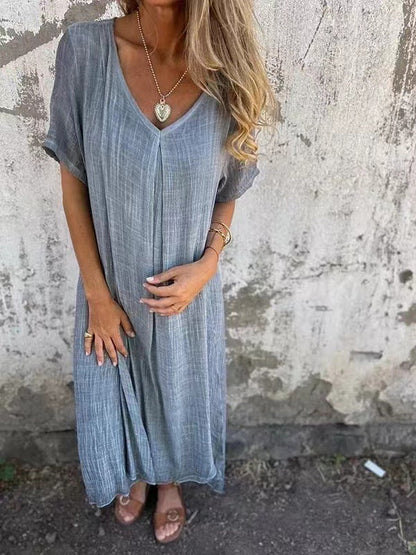 Amber | Chic V-Neck Midi Dress