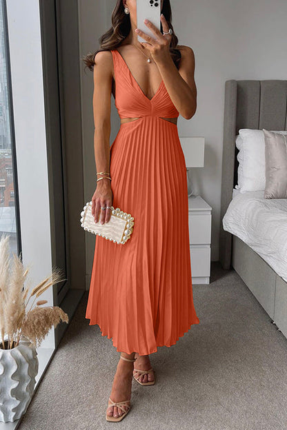 Elsa | Chic Pleated Maxi Dress