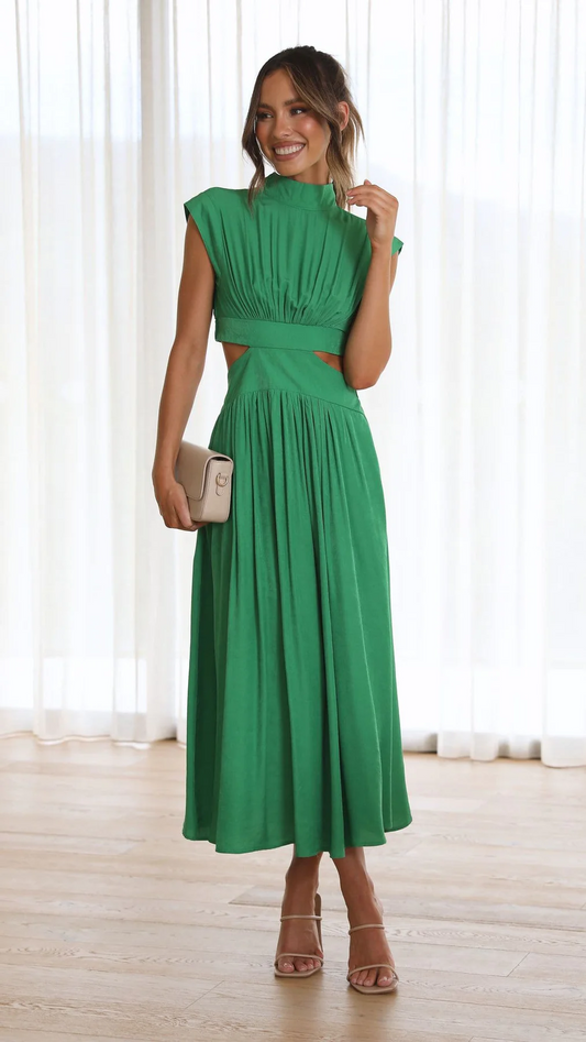 Quincy | Midi Dress with Cut-Outs and Pockets