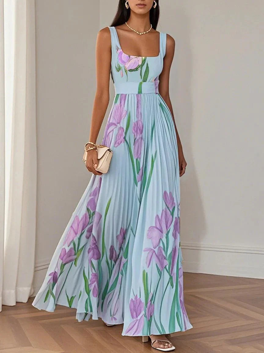 Liviana | Falten Maxi-Kleid
