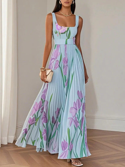 Liviana | Falten Maxi-Kleid