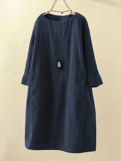 Zophie™ - Avslappnad Vintage Kordklänning