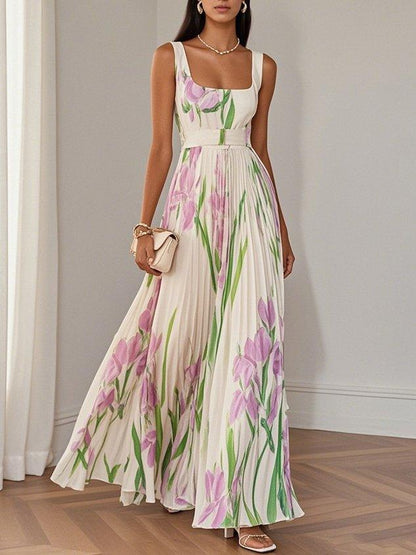 Liviana | Falten Maxi-Kleid