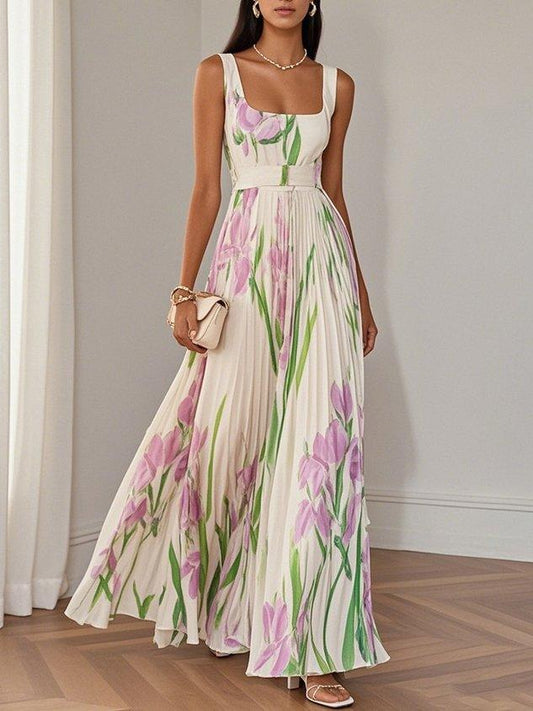 Liviana | Falten Maxi-Kleid