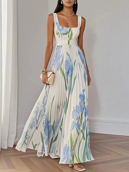 Liviana | Falten Maxi-Kleid