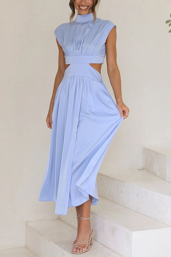 Quincy | Midi Dress with Cut-Outs and Pockets